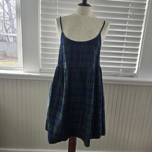 Wild Fable Blue and Green Plaid Mini Dress